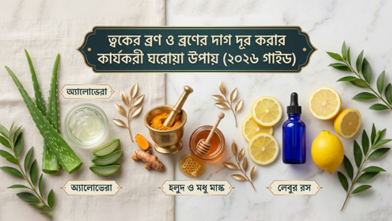 ত্বকের ব্রণ ও ব্রণের দাগ দূর করার কার্যকরী ঘরোয়া উপায়