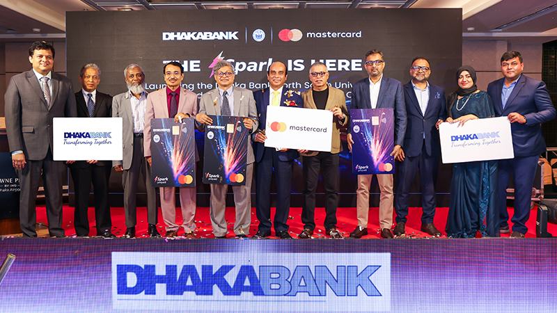 এনএসইউ শিক্ষার্থীদের জন্য মাস্টারকার্ডের স্পার্ক প্রিপেইড কার্ড চালু ঢাকা ব্যাংকের