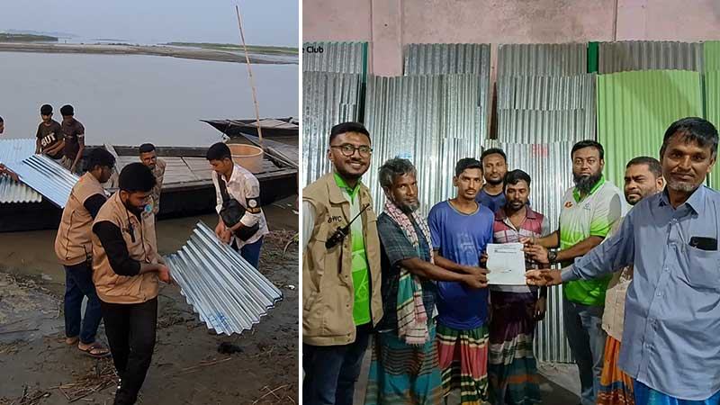 বন্যার্তদের পুনর্বাসনে বিইউবিটি সোশ্যাল ওয়েলফেয়ার ক্লাব