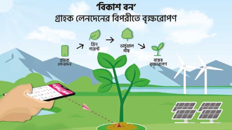 পরিবেশ সুরক্ষায় বিকাশের নতুন উদ্যোগ ‘বিকাশ বন’