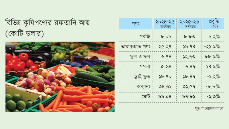 কৃষিপণ্যের রফতানি আয় কমলেও ফুল-ফলে প্রায় দ্বিগুণ প্রবৃদ্ধি