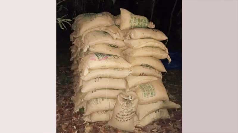 জঙ্গল থেকে সরকারি ৯৫ বস্তা চাল উদ্ধার
