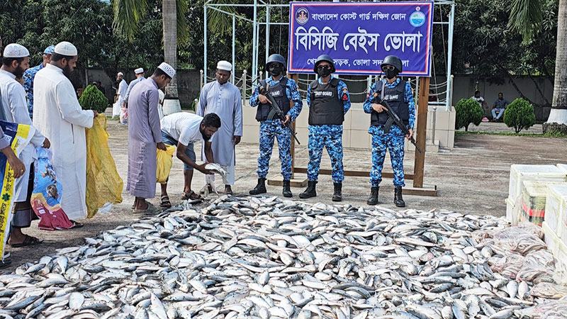 ১ কোটি টাকার অবৈধ সামুদ্রিক ইলিশ জব্দ