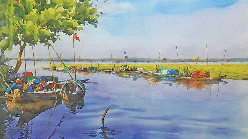 জীবনানন্দ দাশের রূপসী বাংলা কবিতা থেকে ক্যানভাসে