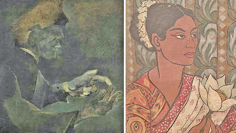 প্রদর্শনীতে পাশাপাশি আরব ও ভারতীয় আধুনিক শিল্প