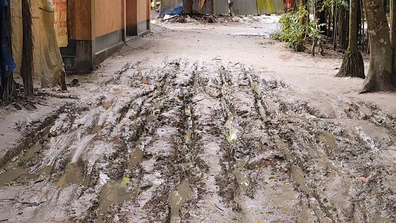 লক্ষ্মীপুরে রাস্তার ইট তুলে বিক্রির অভিযোগ
