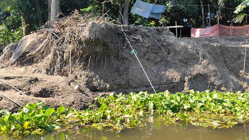 চাঁদপুরে ডাকাতিয়ার পানি কমার সঙ্গে বাড়ছে ভাঙন
