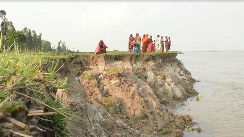 কুড়িগ্রামে ভাঙন আতঙ্কে হাজারো পরিবার