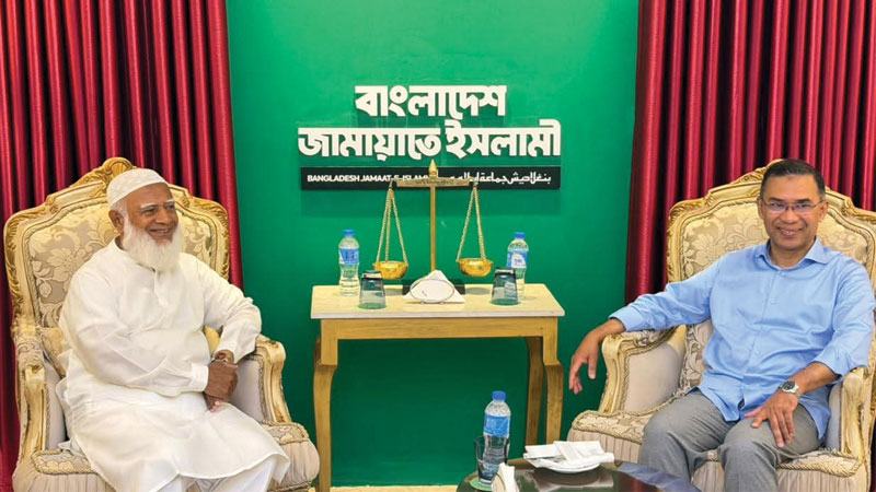 নতুন সরকারকে সহযোগিতার আশ্বাস শফিকুর রহমান ও নাহিদ ইসলামের
