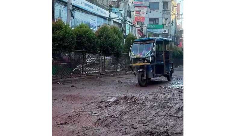 নরসিংদী পৌরসভার বেশির ভাগ সড়কই চলাচলের অনুপযোগী