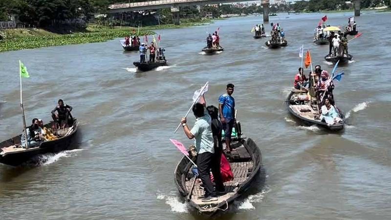 তিতাসে নৌ শোভাযাত্রা