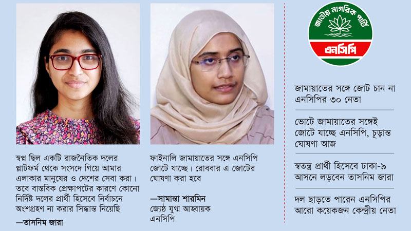 ভাঙনের মুখে এনসিপি