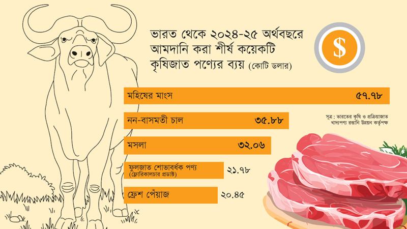 অনুমোদন না থাকার পরও সবচেয়ে বেশি আমদানি ব্যয় মহিষের মাংসে
