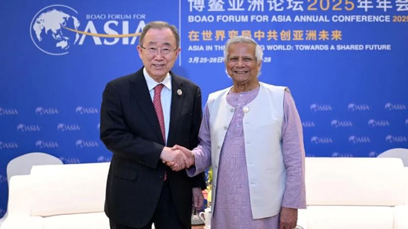 প্রধান উপদেষ্টার সঙ্গে বান কি-মুন ও কু ডংগিউয়ের সাক্ষাৎ