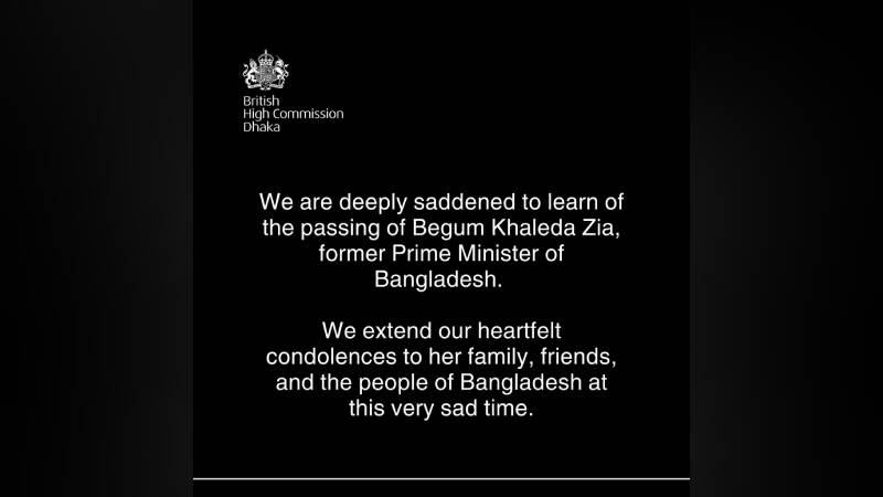 খালেদা জিয়ার মৃত্যুতে ব্রিটিশ হাইকমিশনের শোক