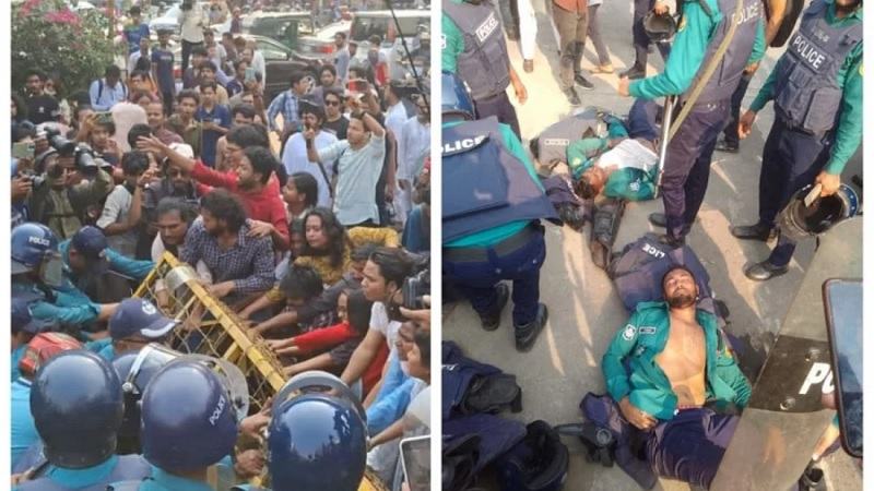 প্রধান উপদেষ্টার কার্যালয় অভিমুখে পদযাত্রা, হাতাহাতিতে আহত পুলিশসহ ১১