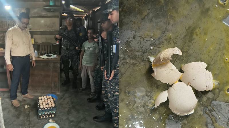 ব্রাহ্মণবাড়িয়া পচা ডিম দিয়ে তৈরি হচ্ছিল বেকারি খাদ্য, ব্যবসায়ীকে এক লাখ টাকা জরিমানা