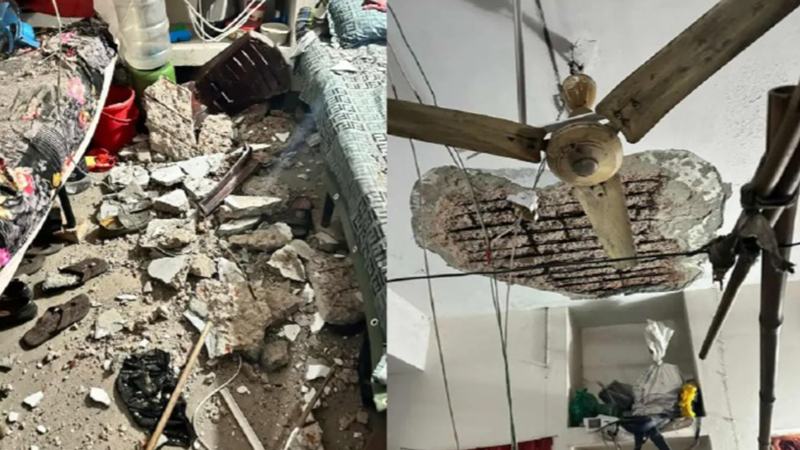 দাউদকান্দি থানায় ধসে পড়ল ছাদের পলেস্তারা, পুলিশ সদস্য আহত