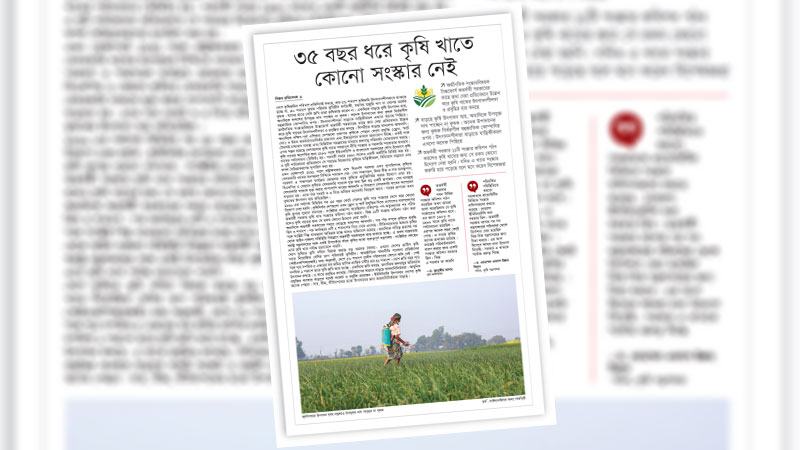 নির্বাচিত সরকারের অন্যতম অগ্রাধিকার হোক কৃষির উন্নয়ন