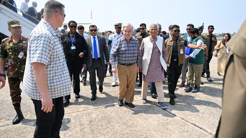 কক্সবাজারে পৌঁছেছেন ইউনূস-গুতেরেস