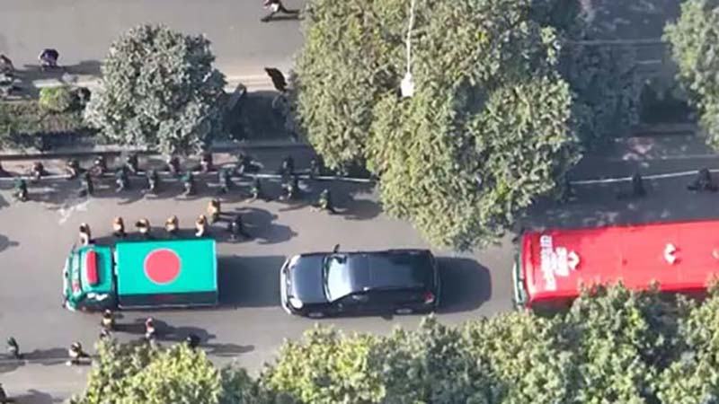 সংসদের দক্ষিণ প্লাজায় খালেদা জিয়ার মরদেহ