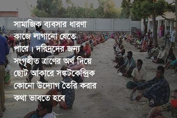 করোনায় ত্রাণের বিকল্প ভাবনা