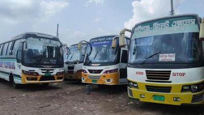 হবিগঞ্জে কর্মবিরতিতে পরিবহন শ্রমিকরা