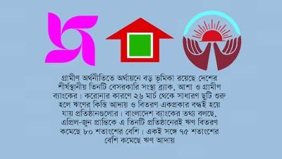 ঋণ বিতরণ ৮০% কমেছে ব্র্যাক, গ্রামীণ ব্যাংক ও আশার
