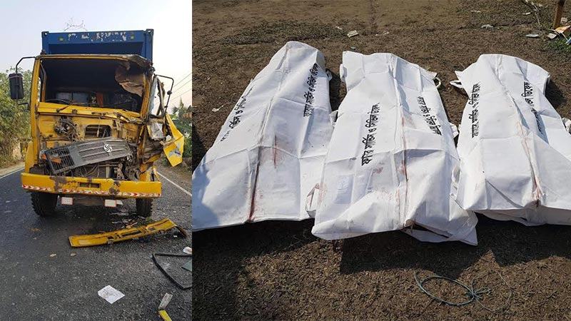 বরিশালে দাঁড়িয়ে থাকা ট্রাকে কাভার্ড ভ্যানের ধাক্কা, নিহত ৩