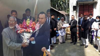 প্রথমবারের মতো ২ ভাষা সৈনিকের বাড়িতে ফুল নিয়ে হাজির প্রশাসন