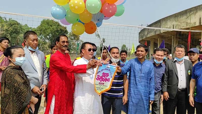 খাগড়াছড়িতে বঙ্গবন্ধু জেলা ভলিবল লিগ উদ্বোধন