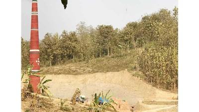 রাঙ্গামাটিতে পাহাড় কেটে অবৈধ ইটভাটা স্থাপন