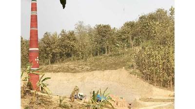 পাহাড় কেটে ইটভাটা নির্মাণ করায় জরিমানা