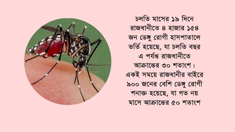রাজধানীর বাইরে দ্বিগুণ গতিতে ছড়াচ্ছে ডেঙ্গু