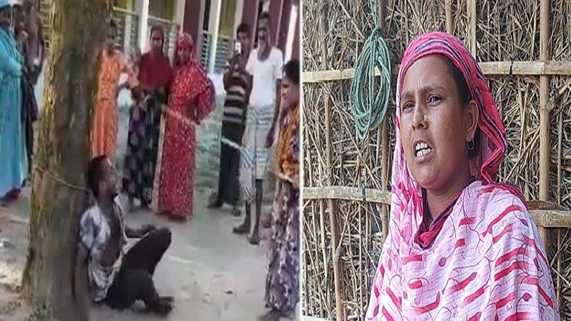 ঠাকুরগাঁওয়ে জামাইকে গাছে বেঁধে নির্যাতন, শাশুড়ি আটক