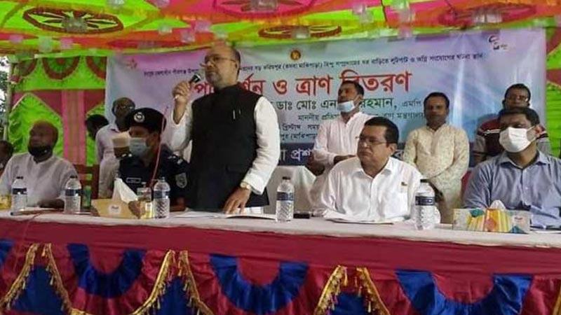 কুড়িগ্রামে বন্যা ও নদীভাঙন পরিদর্শনে ত্রাণ প্রতিমন্ত্রী