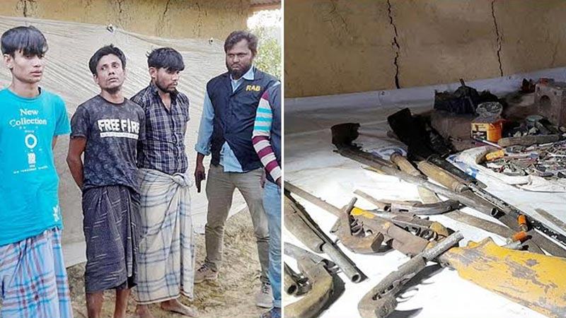 রোহিঙ্গা ক্যাম্পে অস্ত্র তৈরির কারখানার সন্ধান, আটক ৩