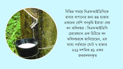 রাবার বাগানের ইজারা দেয়া ৭ হাজার একর জমি বেদখল
