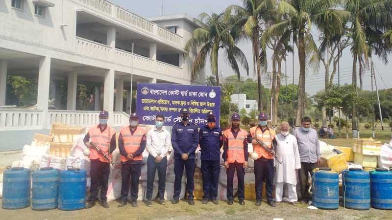চাঁদপুরে ২০ হাজার কেজি বিষাক্ত জেলিযুক্ত চিংড়ি জব্দ