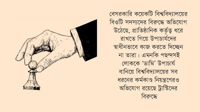 ট্রাস্টিদের নিয়ন্ত্রণ ধরে রাখতে ‘ডামি’ উপাচার্য