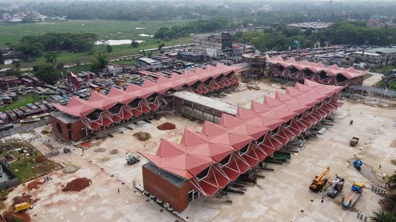 দৃষ্টিনন্দন স্থাপত্যশৈলীতে হচ্ছে সিলেট কেন্দ্রীয় বাস টার্মিনাল