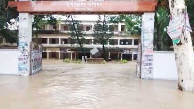 পাহাড়ি ঢলে প্লাবিত ঝিনাইগাতী উপজেলা সদরসহ ২০ গ্রাম