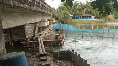 বাগেরহাটে নদী দখল করে মাছ চাষ
