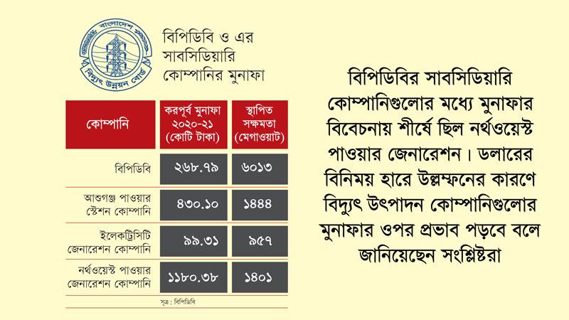 রাষ্ট্রায়ত্ত সব বিদ্যুৎ উৎপাদন কোম্পানি মুনাফা করেছে