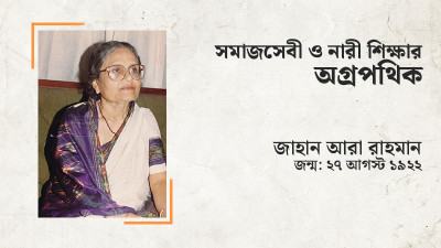 সমাজসেবী ও নারী শিক্ষার অগ্রপথিক জাহান আরা রাহমান