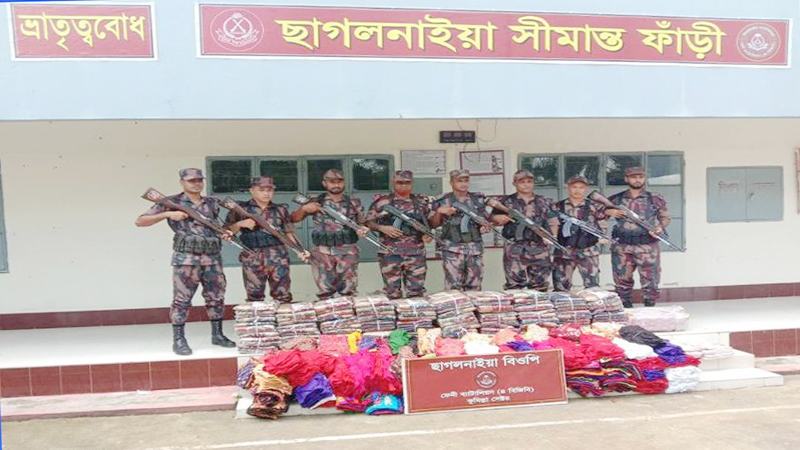 ফেনীতে ২৩ লাখ টাকার ভারতীয় কাপড় উদ্ধার