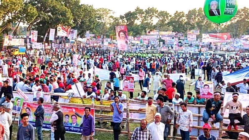 ধর্মঘট পেরিয়ে ফরিদপুরে বিএনপি নেতাকর্মীদের ভিড়