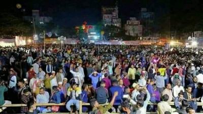 গান-স্লোগানে বিএনপি নেতাকর্মীদের রাত পার