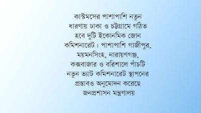 দেশে নতুন চারটি কাস্টম হাউস গঠনে অনুমোদন