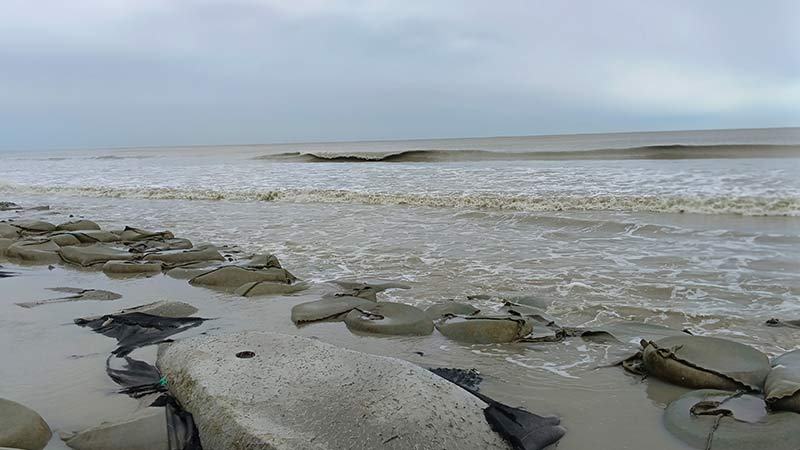 মোখার প্রভাবে কুয়াকাটা সংলগ্ন সাগর উত্তাল
